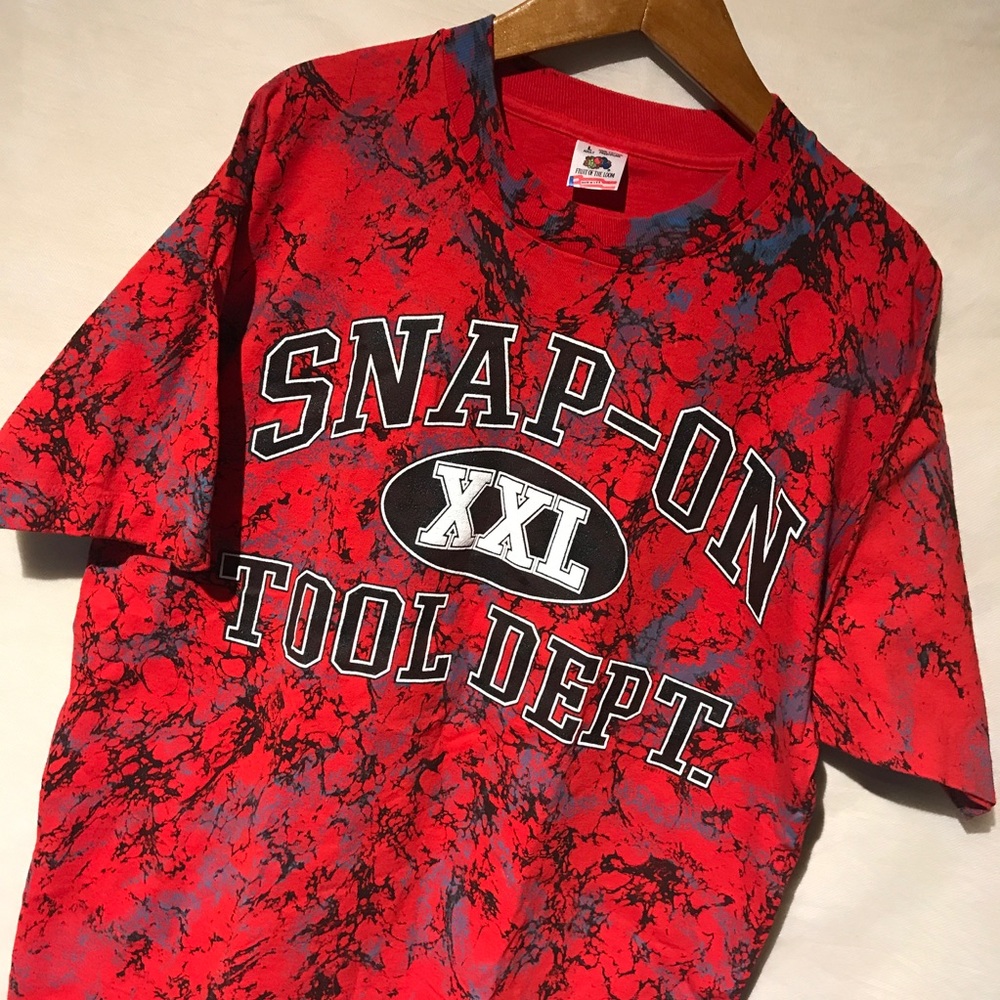 Snap-On Tools 90's L Red Marble Shirt A3526